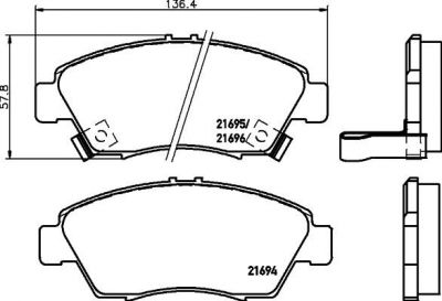 MINTEX MDB1610 комплект тормозных колодок, дисковый тормоз на HONDA CIVIC VII седан (ES)