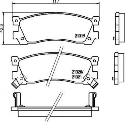MINTEX MDB2237 комплект тормозных колодок, дисковый тормоз на MAZDA MPV I (LV)