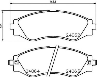 MINTEX MDB2563 комплект тормозных колодок, дисковый тормоз на CHEVROLET EPICA (KL1_)