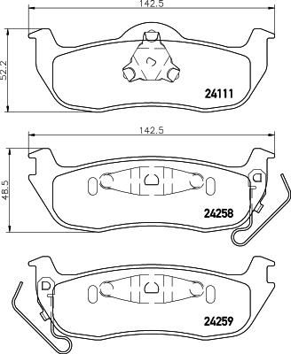 MINTEX MDB2706 комплект тормозных колодок, дисковый тормоз на JEEP GRAND CHEROKEE III (WH, WK)