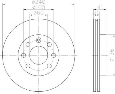MINTEX MDC1454 тормозной диск на OPEL CORSA C фургон (F08, W5L)