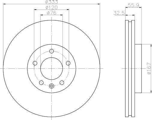 MINTEX MDC1705 тормозной диск на VW MULTIVAN V (7HM, 7HN, 7HF, 7EF, 7EM, 7EN)
