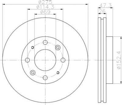 MINTEX MDC1768 тормозной диск на KIA SPECTRA седан (LD)