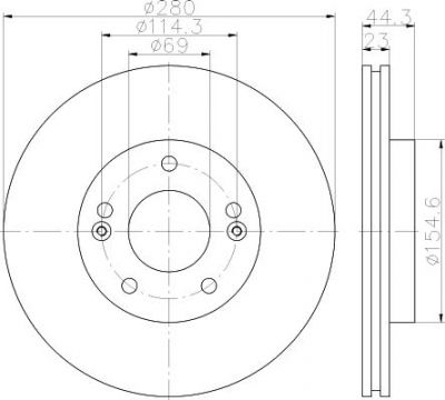 MINTEX MDC2393 тормозной диск на HYUNDAI i30 (GD)