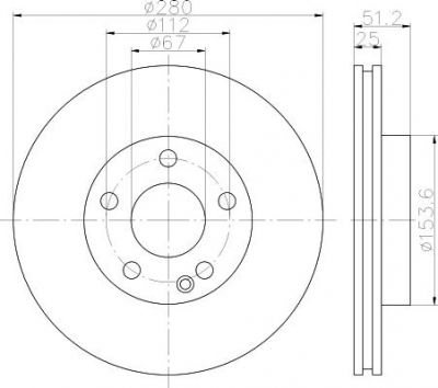 MINTEX MDC2538 тормозной диск на MERCEDES-BENZ B-CLASS (W246, W242)