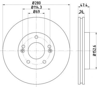 MINTEX MDC2648 тормозной диск на HYUNDAI SONATA VI (YF)