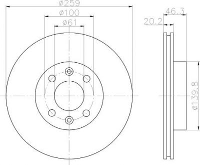 MINTEX MDC366 тормозной диск на RENAULT 25 (B29_)