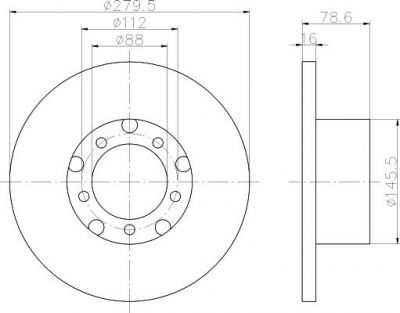 MINTEX MDC465 тормозной диск на MERCEDES-BENZ T1 фургон (602)