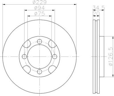 MINTEX MDC661 тормозной диск на MAZDA 626 II (GC)