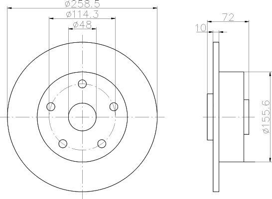 MINTEX MDC664 тормозной диск на MAZDA 626 III Hatchback (GD)