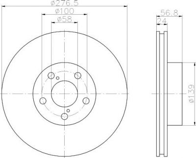 MINTEX MDC804 тормозной диск на SUBARU LEGACY IV универсал (BL, BP, B13_)