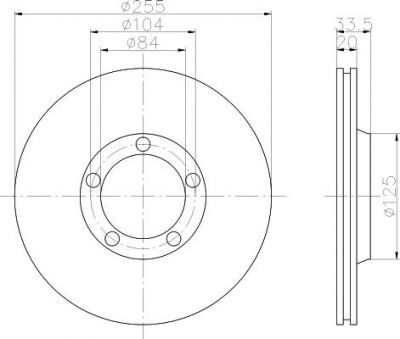 MINTEX MDC924 тормозной диск на MITSUBISHI L 300 фургон (P0_W, P1_W, P0_V, P1_V, P_2V, P2_W)