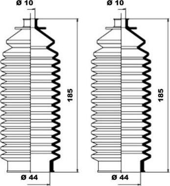 MOOG K150076 комплект пылника, рулевое управление на VOLVO 460 L (464)