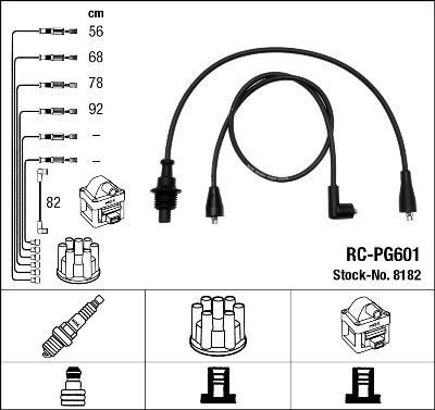 NGK 8182 Высоковольт.провода ком/кт