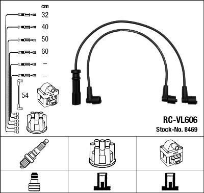 NGK 8469 комплект проводов зажигания на VOLVO 940 II универсал (945)