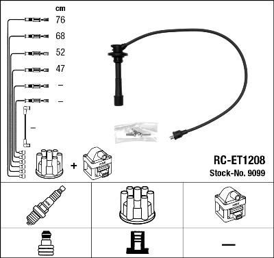 NGK 9099 комплект проводов зажигания на TOYOTA CARINA II (_T17_)