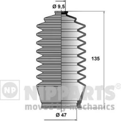 Nipparts Пыльник рулевой рейки TOYOTA CAMRY/CELICA/COROLLA 87-96 (J2842002)