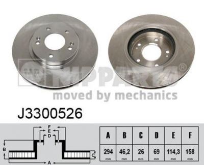 NIPPARTS Диск торм. HYUNDAI SANTA FE 2.0CRDI 2.4/2.7 01- пер. вент. (5171226100, J3300526)