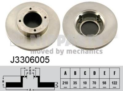 NIPParts J3306005 тормозной диск на DAIHATSU HIJET автобус (S85)