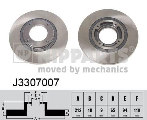 NIPParts J3307007 тормозной диск на SUBARU REX II
