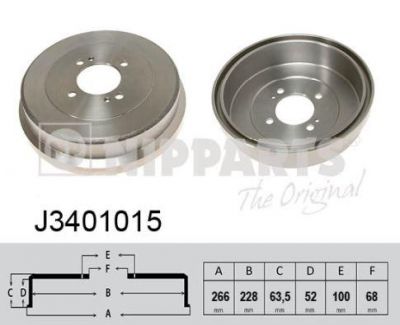 NIPParts J3401015 тормозной барабан на NISSAN SUNNY II купе (B12)