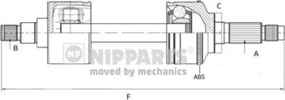 NIPParts N2811005 приводной вал на NISSAN PRIMERA (P10)