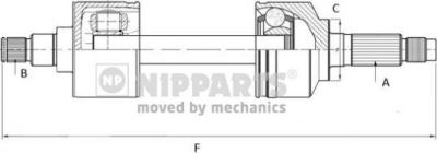 NIPParts N2812002 приводной вал на TOYOTA PLATZ (NCP1_)