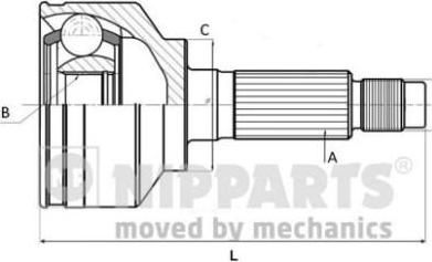 NIPParts N2822175 шарнирный комплект, приводной вал на TOYOTA YARIS VERSO (_NLP2_, _NCP2_)