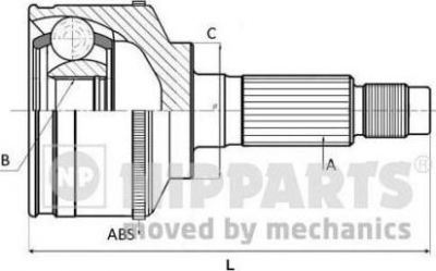 NIPParts N2824152 шарнирный комплект, приводной вал на HONDA CIVIC VI Fastback (MA, MB)