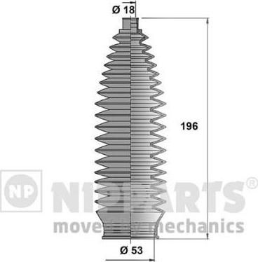 Nipparts Пыльник рулевой рейки MITSUBISHI Mitsubishi L 200 2.5 DI-D 05- (N2845007)