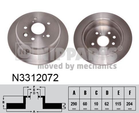 NIPParts N3312072 тормозной диск на LEXUS IS II (GSE2_, ALE2_, USE2_)