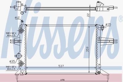 NISSENS Радиатор ДВС OPEL Astra G 1,4-1,8L 98-04 1300213/90570726/9202493 (1300187, 632481)