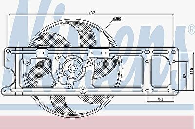 Nissens 85597 вентилятор, охлаждение двигателя на RENAULT CLIO II (BB0/1/2_, CB0/1/2_)