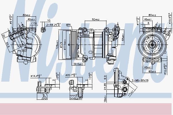 Nissens 890051 компрессор, кондиционер на CITROEN BERLINGO (B9)