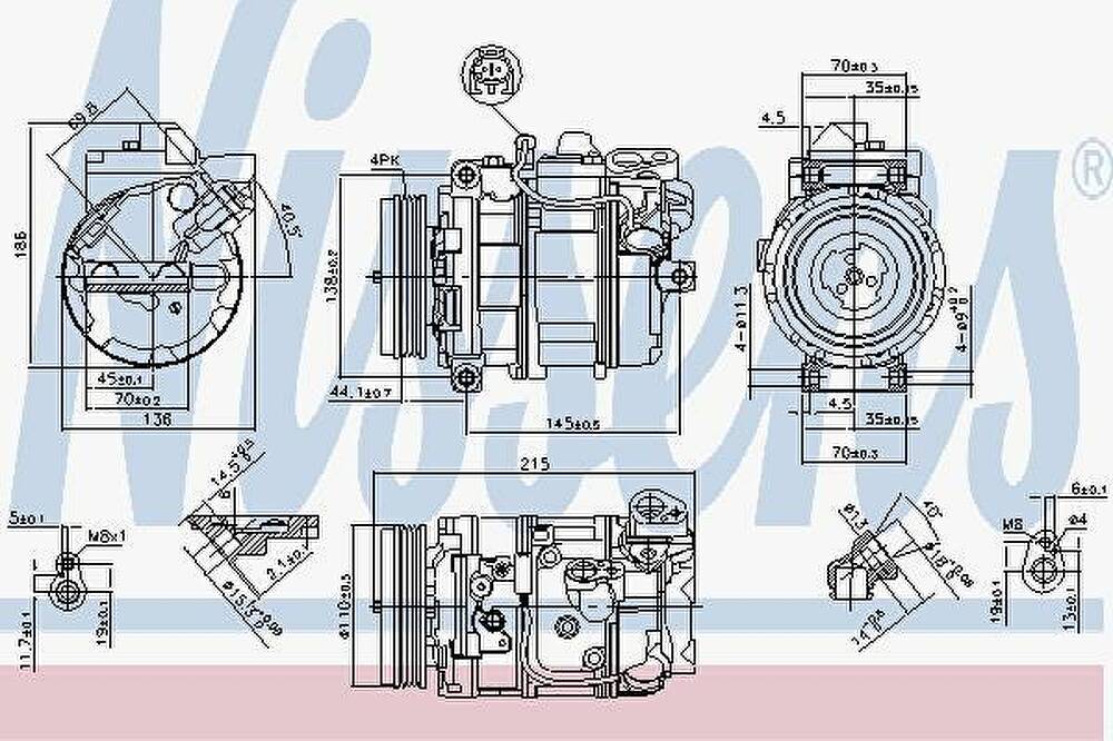 Nissens 890073 компрессор, кондиционер на 5 (E60)