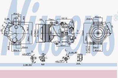 Nissens 890141 компрессор, кондиционер на LEXUS GS (GRS19_, UZS19_, URS19_, GWS19_)