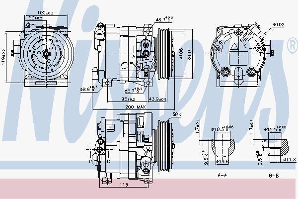 Nissens 890187 компрессор, кондиционер на FIAT PUNTO (188)