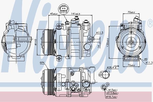 NISSENS Компрессор кондиционера MB W204/W463/W163/W220 (89039)