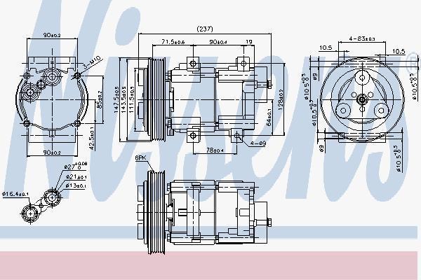 Nissens 89251 компрессор, кондиционер на FORD TRANSIT c бортовой платформой/ходовая часть (E_ _)