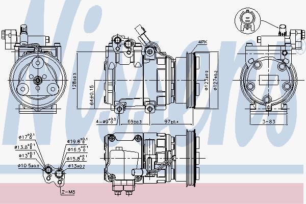 Nissens 89253 компрессор, кондиционер на HYUNDAI ACCENT I (X-3)