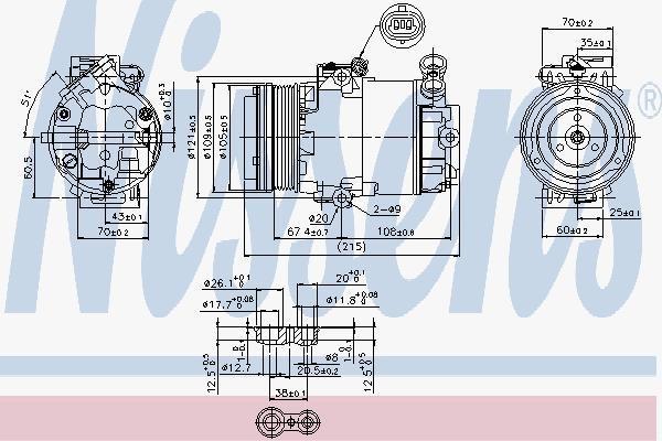 Nissens 89322 компрессор, кондиционер на OPEL ASTRA G универсал (F35_)