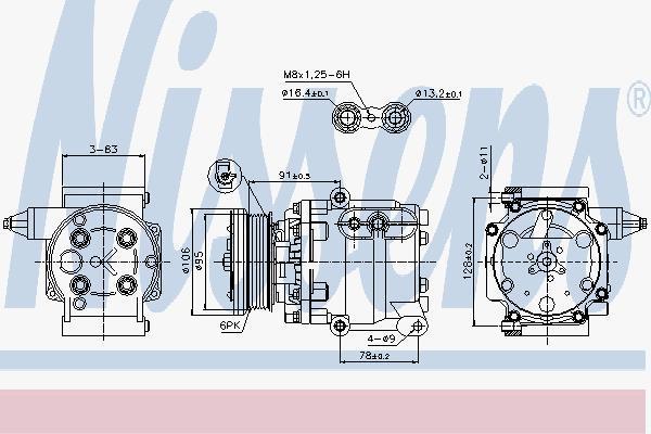 Nissens 89358 компрессор, кондиционер на FORD FUSION (JU_)