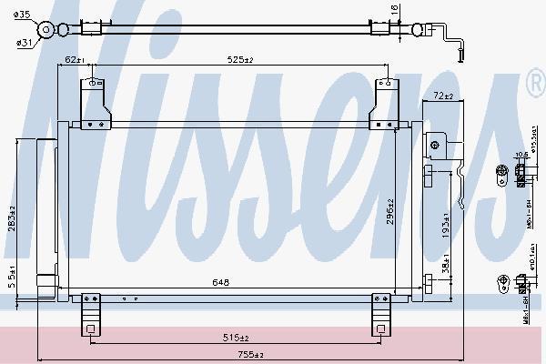 NISSENS Радиатор кондиционера MAZDA 6 1.8/2.0/2.3L 02-07 (94792)