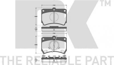 NK 223211 комплект тормозных колодок, дисковый тормоз на MAZDA 323 III (BF)