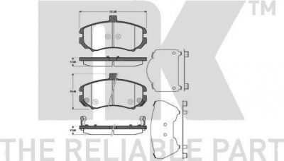NK 223429 комплект тормозных колодок, дисковый тормоз на HYUNDAI ELANTRA (XD)