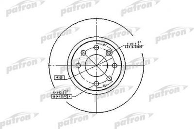 PATRON Диск тормозной передн VOLVO: 440 K 88-96, 460 L 88-96, 480 E 86-96 (PBD2564)