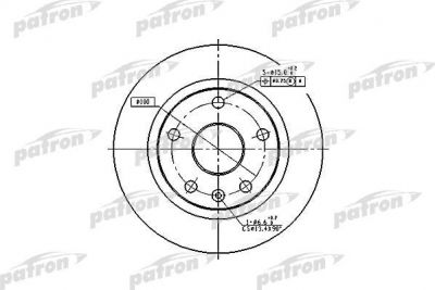 PATRON Диск тормозной передн SEAT: TOLEDO I 93-99, VW: CORRADO 91-95, GOLF III 91-97, GOLF III Variant 93-99, PASSAT 91-96, PASSAT Variant 91-97, VENTO 91-98 (PBD2619)