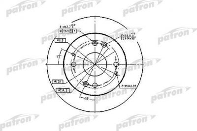 PATRON Диск тормозной задн HONDA: ACCORD IV 90-93, ACCORD IV Aerodeck 91-93, (PBD2669)