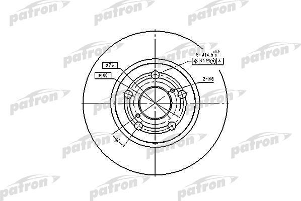 PATRON Диск тормозной передн TOYOTA: CARINA E 92-97, CARINA E Sportswagon 93-97, CARINA E седан 92-97, CARINA II 88-93, CARINA II седан 88-93 (PBD2742)