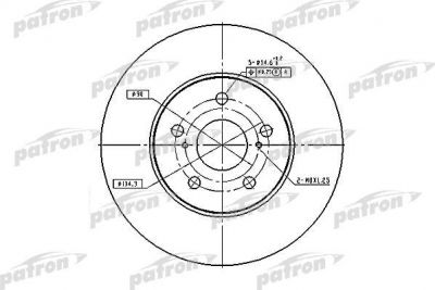 PATRON Диск тормозной передн TOYOTA: CAMRY 96-01, CAMRY 01- (PBD4204)
